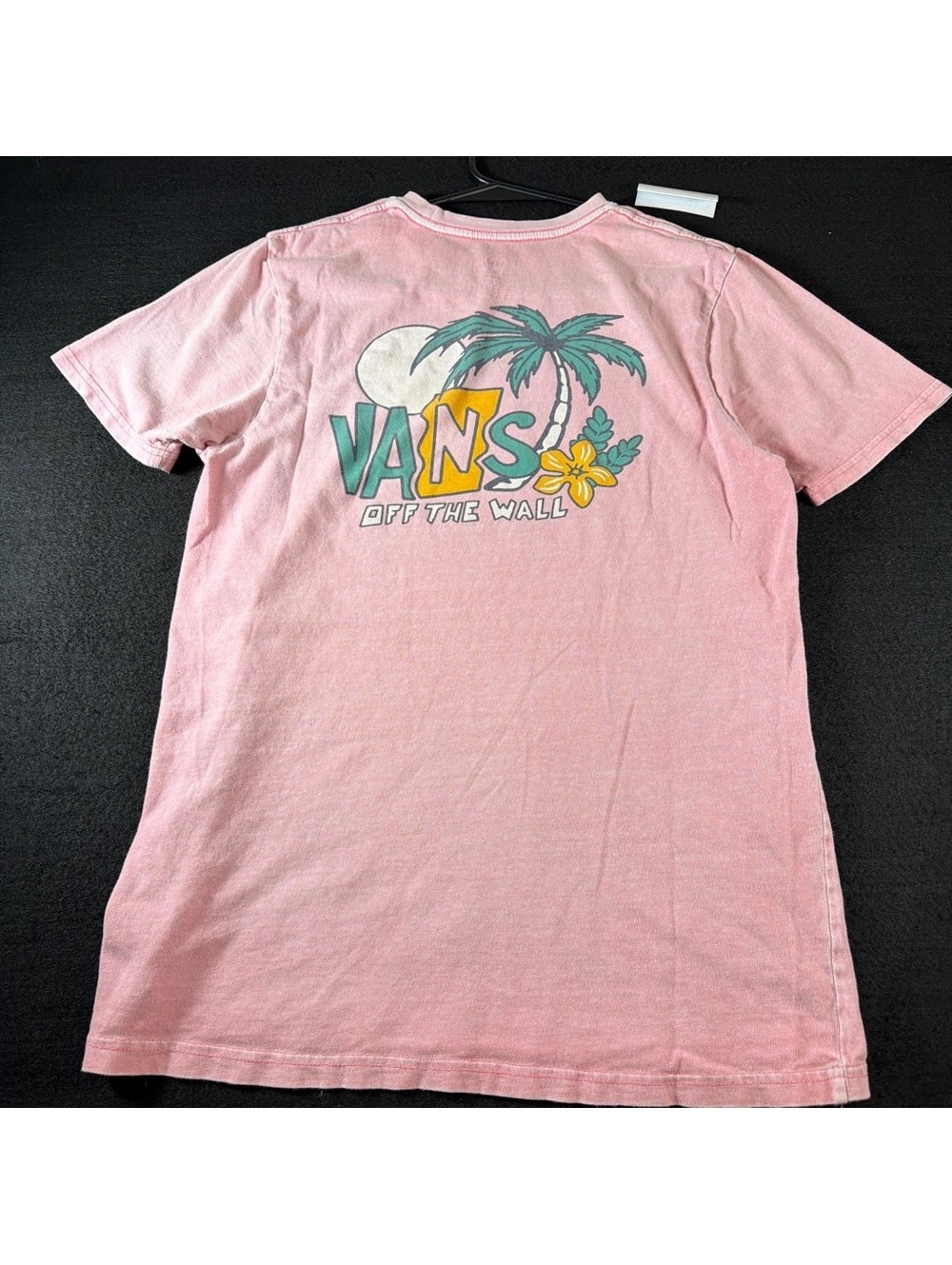 Vans Mens M Pink Tropical Palm Tree Graphic T Shirt Off The Wall Skate Surf - Picture 5 of 7